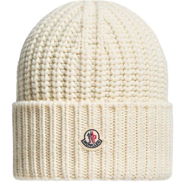 Moncler Berretto Tricot 100% Virginia Wool Beanie Hat - Picture 9 of 10